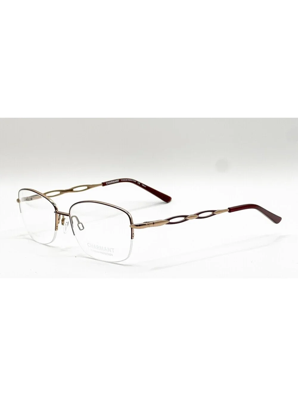Charmant CH29201 BU Burgundy Rectangle Authentic Eyeglass Frames 54-17-140